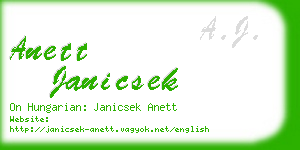 anett janicsek business card